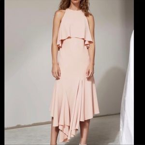 Cmeo Collective Divergent Midi Dress in Blush Pink